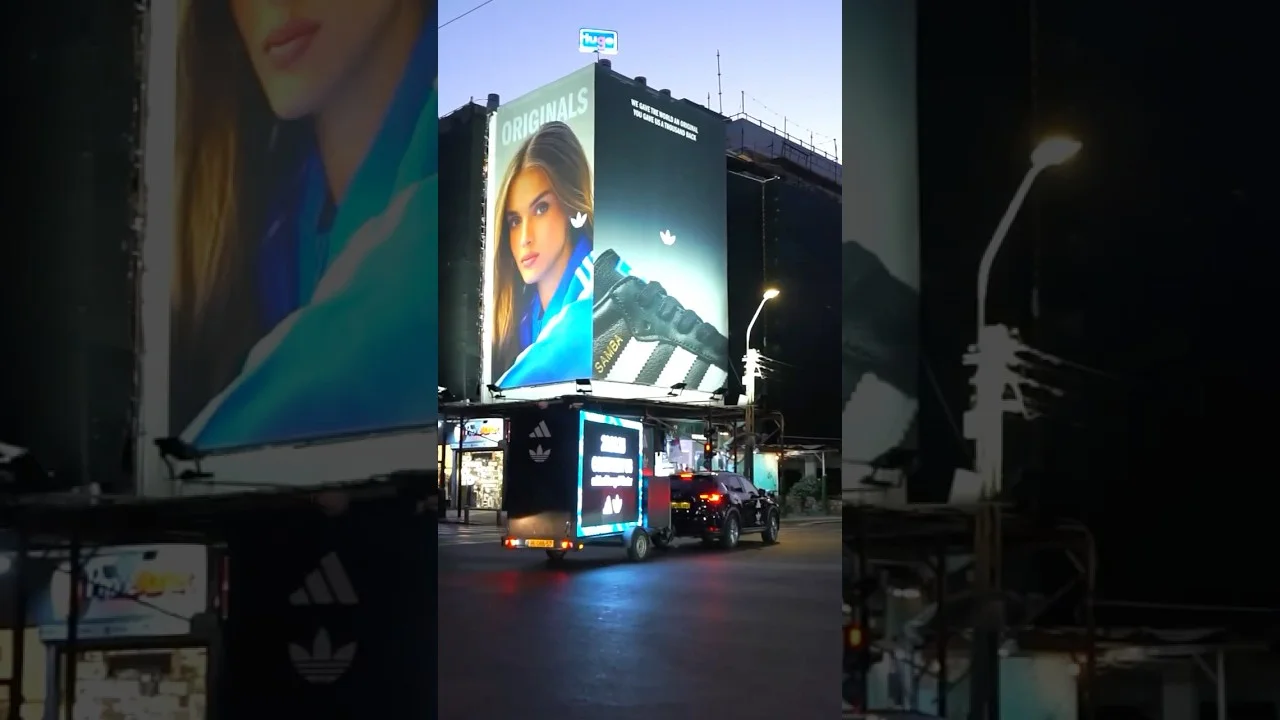 יחידת מסך LED ניידת בפעילות השקת סניף ADIDAS בדיזנגוף סנטר